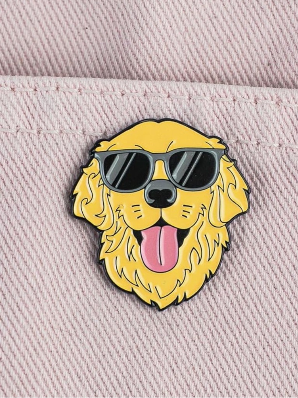 Chic Nation Yellow Golden Retriever Sunglasses Enamel Pin